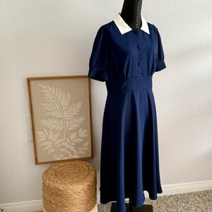 Alexia Admor Navy Dress with White Collar